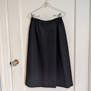 VTG Adolfo Sport wool crepe black skirt